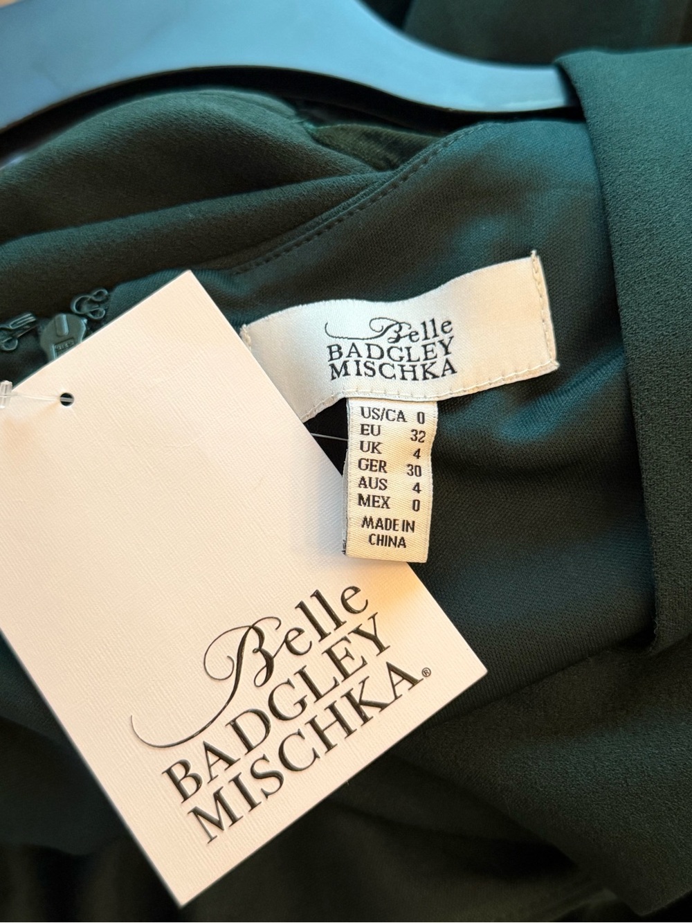 Belle Badgley Mischka Dark Green Jumpsuit